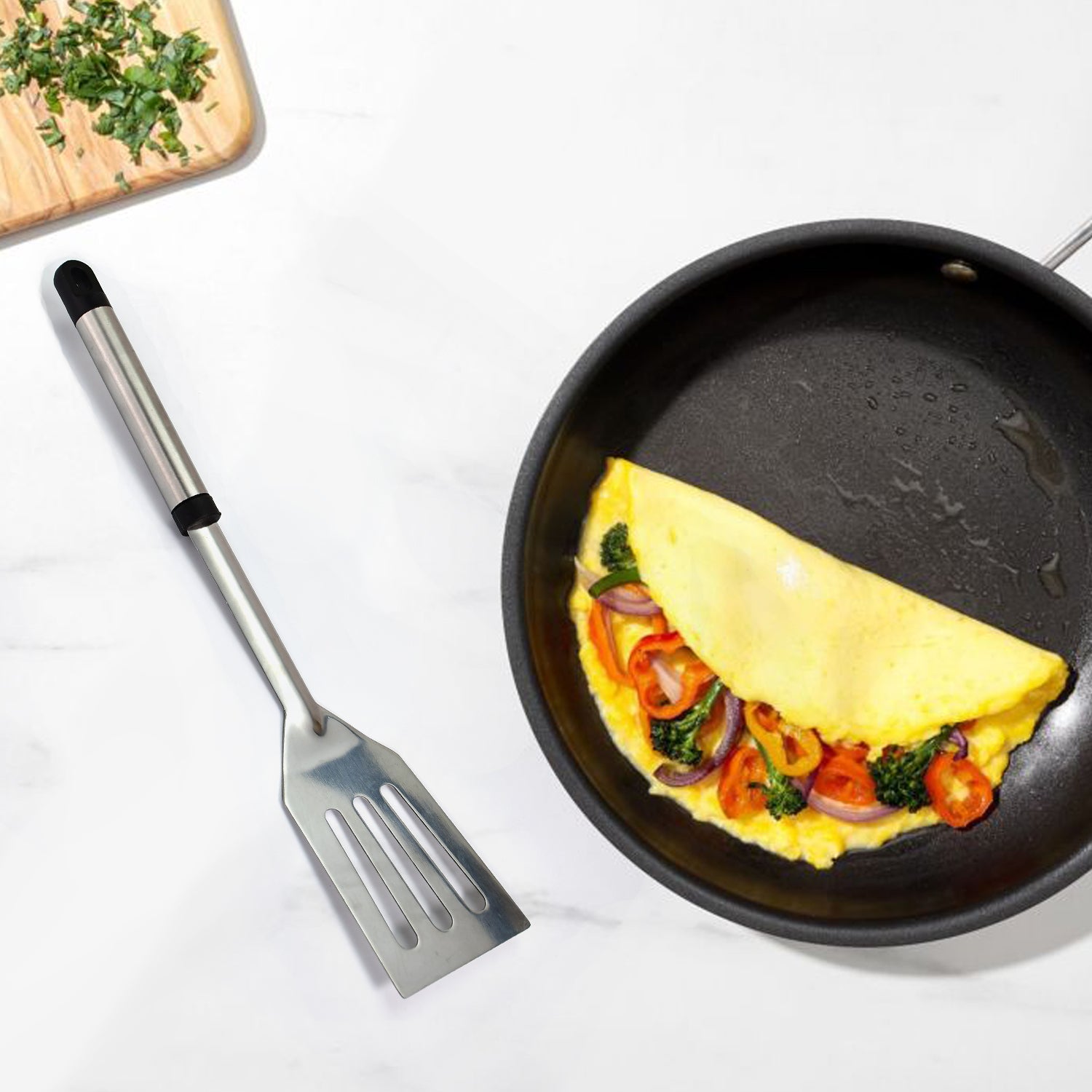 2998 Stainless Steel 14Inch Turners/Slotted Turner/Cooking Turner/for Dosa, Roti, Omlette, Parathas, PavBhaji. DeoDap 2998 Stainless Steel 14Inch Turners/Slotted Turner/Cooking Turner/for Dosa, Roti, Omlette, Parathas, PavBhaji. DeoDap